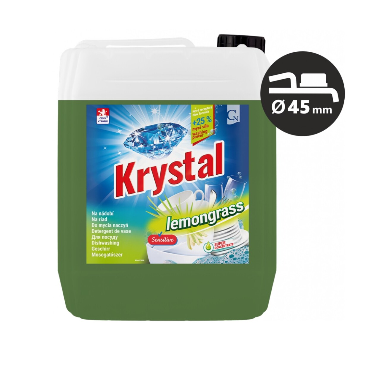 Detergent de vase, lichid, parfum de lamaita, 5L, Krystal - imagine 3